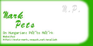 mark pets business card